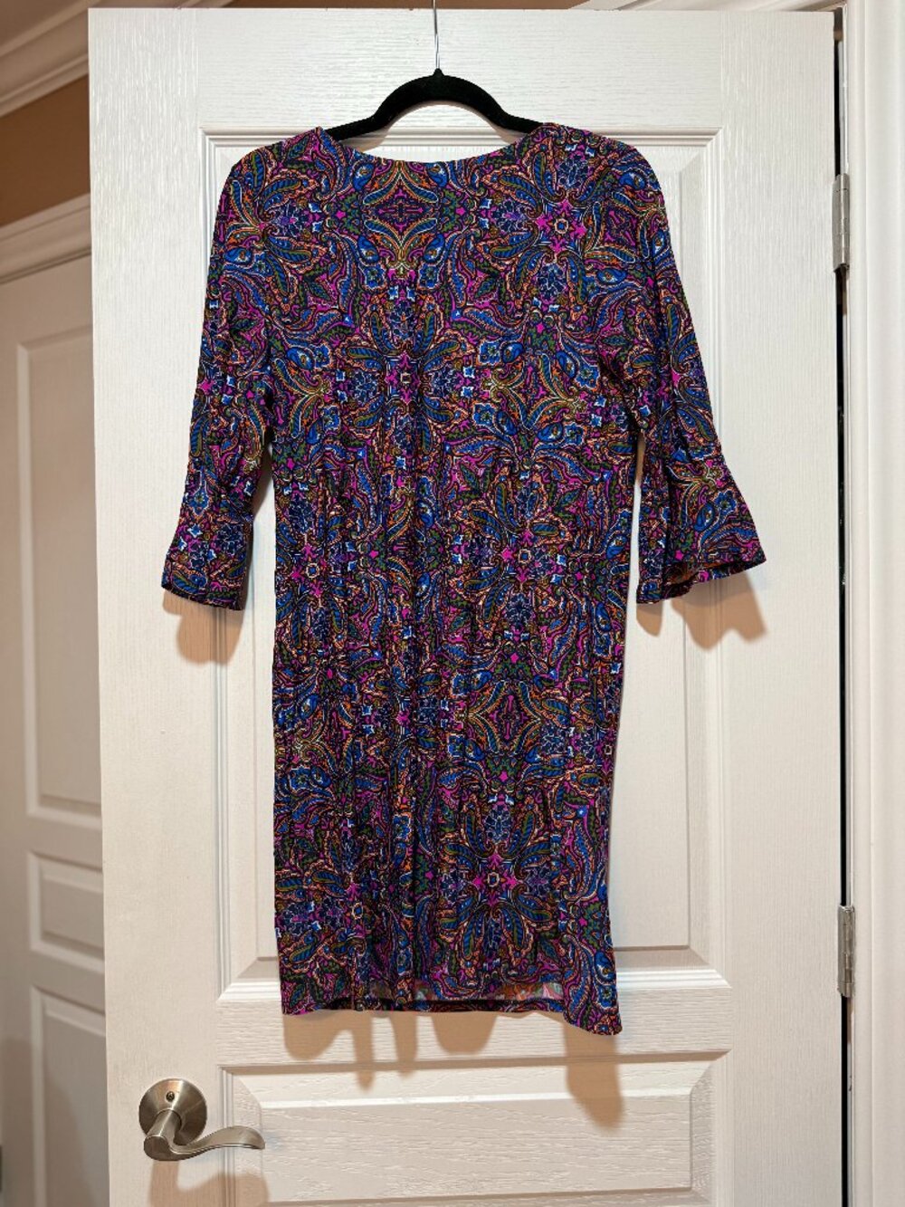 Jude Connally Paisley 3/4 Sleeve Dress Size Small Multicolor